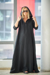 Modern kaftan crafted from a premium cotton-linen blend for effortless elegance.