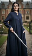 Maxi Linen Dress with Side Pockets | طوبى