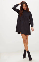 Blouse with Hidden Back Zipper  بلوز اسود قصير