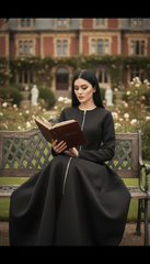 Bold Black Zipper Dress — Timeless Elegance in Two Luxurious Fabrics| غطس