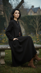 Maxi Linen Dress with Side Pockets | طوبى