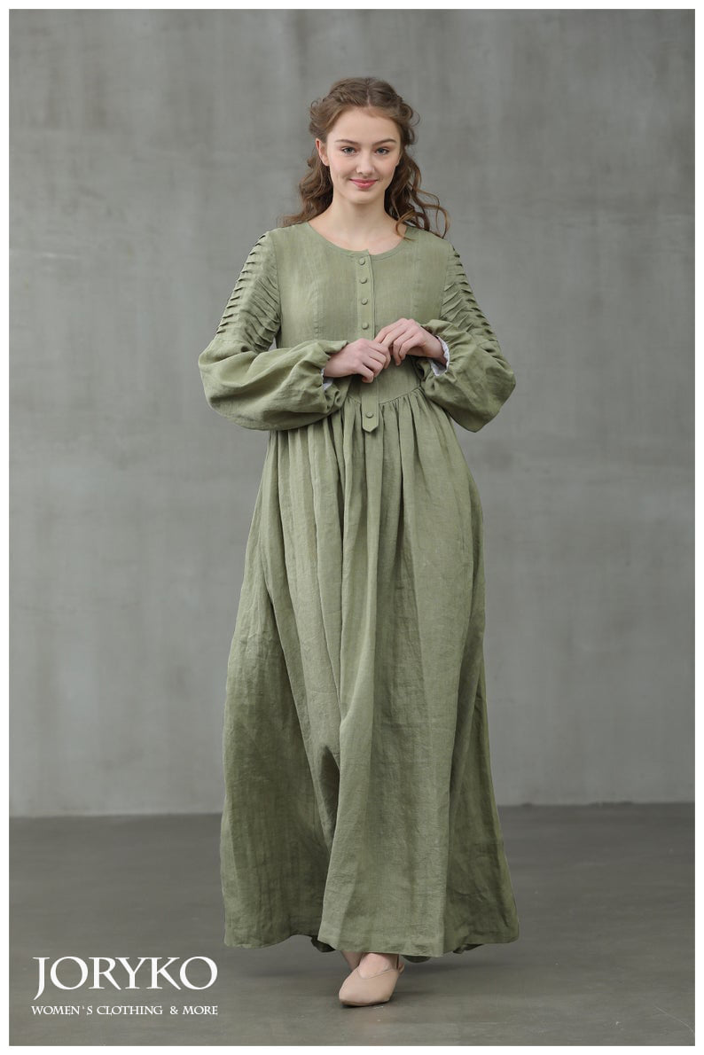 Maxi Linen Dress with Side Pockets and Elegant Design| grafta JORYKO Maxi Linen Dress with Side Pockets and Elegant Design| grafta JORYKO