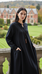 Maxi Linen Dress with Side Pockets | طوبى