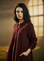 Maxi Linen Dress with Side Pockets | طوبى