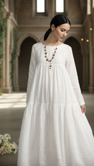 Maxi Linen Dress with Hidden Side Pockets|جنصات