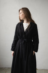 Linen Jacket with Elegant Design, Functional Pockets, and a Detachable Belt — Available in Black and Beige 🎨| جاكت زراير