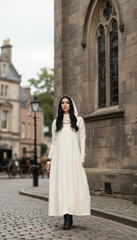 COTTON Hooded Dress with Side Pockets and Thumbhole — اوفوايت سمر