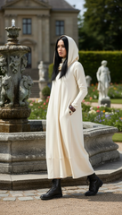 COTTON Hooded Dress with Side Pockets and Thumbhole — اوفوايت سمر