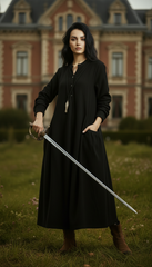 Maxi Linen Dress with Side Pockets | طوبى