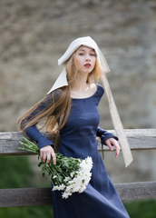 ⚔️ "Medieval-Inspired Linen Maxi Dress – Handcrafted Metal Rings & Lace-Up Corset Detail | Artistic Masterpiece!" ⚔️| حلقات
