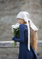 ⚔️ "Medieval-Inspired Linen Maxi Dress – Handcrafted Metal Rings & Lace-Up Corset Detail | Artistic Masterpiece!" ⚔️| حلقات