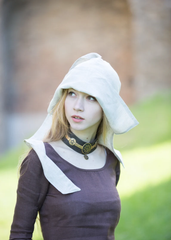 🌿 Two-Piece Linen Set — Adjustable Waist Skirt & Headpiece in Beige 🎩| barary