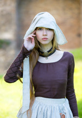 🌿 Two-Piece Linen Set — Adjustable Waist Skirt & Headpiece in Beige 🎩| barary