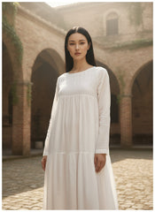 Maxi Linen Dress with Hidden Side Pockets|جنصات