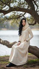 COTTON Hooded Dress with Side Pockets and Thumbhole — اوفوايت سمر