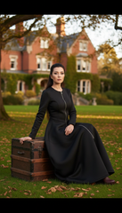 Bold Black Zipper Dress — Timeless Elegance in Two Luxurious Fabrics| غطس