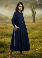 Maxi Linen Dress with Side Pockets — Effortless Elegance for Every Size| Tobey