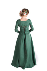⚔️ "Medieval-Inspired Linen Maxi Dress – Handcrafted Metal Rings & Lace-Up Corset Detail | Artistic Masterpiece!" ⚔️| حلقات