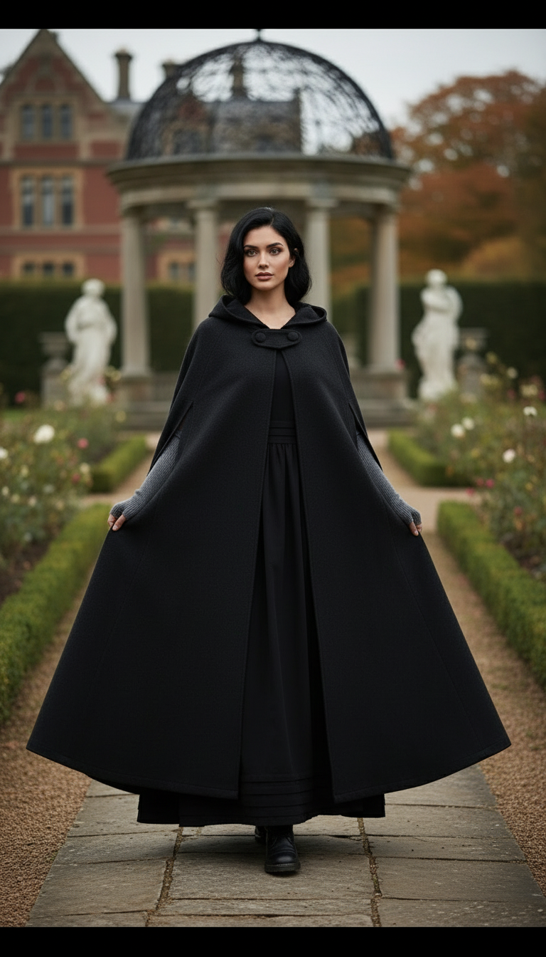 Heavy Wool Hooded Cape —  كاب صوف