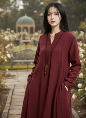 Maxi Linen Dress with Side Pockets — Effortless Elegance for Every Size| Tobey