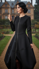 Bold Black Zipper Dress — Timeless Elegance in Two Luxurious Fabrics| غطس