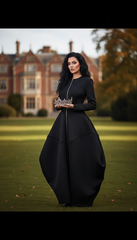 Bold Black Zipper Dress — Timeless Elegance in Two Luxurious Fabrics| غطس