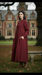 Maxi Linen Dress with Side Pockets | طوبى