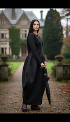 Bold Black Zipper Dress — Timeless Elegance in Two Luxurious Fabrics| غطس