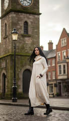 COTTON Hooded Dress with Side Pockets and Thumbhole — اوفوايت سمر