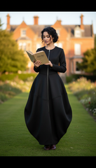 Bold Black Zipper Dress — Timeless Elegance in Two Luxurious Fabrics| غطس