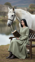 Long Black Linen Dress with Side Pockets | كرفته