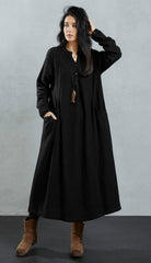 Maxi Linen Dress with Side Pockets — Effortless Elegance for Every Size| Tobey