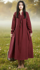 Maxi Linen Dress with Side Pockets — Effortless Elegance for Every Size| Tobey