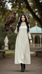 COTTON Hooded Dress with Side Pockets and Thumbhole — اوفوايت سمر