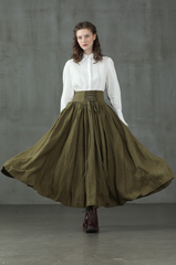Linen Skirt with Waist Tie — Vintage Elegance | Skirt Tie