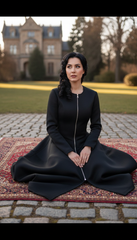 Bold Black Zipper Dress — Timeless Elegance in Two Luxurious Fabrics| غطس