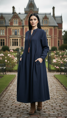 Maxi Linen Dress with Side Pockets | طوبى