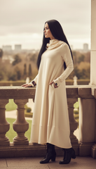 COTTON Hooded Dress with Side Pockets and Thumbhole — اوفوايت سمر