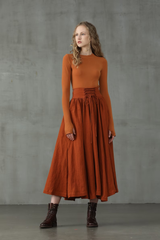 Linen Skirt with Waist Tie — Vintage Elegance | Skirt Tie
