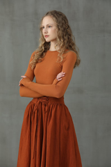 Linen Skirt with Waist Tie — Vintage Elegance | Skirt Tie