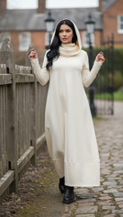 COTTON Hooded Dress with Side Pockets and Thumbhole — اوفوايت سمر