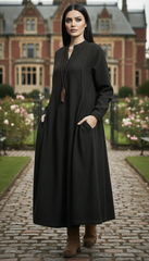 Maxi Linen Dress with Side Pockets | طوبى