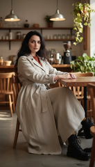 Linen Jacket , Functional Pockets, and a Detachable Belt  | جاكت زراير