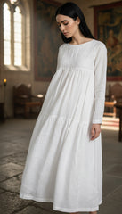 Maxi Linen Dress with Hidden Side Pockets|جنصات