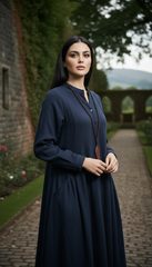 Maxi Linen Dress with Side Pockets | طوبى