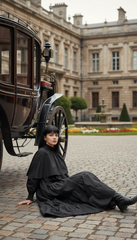 🖤 "Black Lycra Maxi Dress – Flowy Tiers & Comfortable Cuffs |  🖤 | ادوار استك