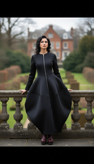 Bold Black Zipper Dress — Timeless Elegance in Two Luxurious Fabrics| غطس