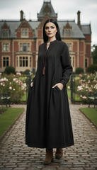 Maxi Linen Dress with Side Pockets | طوبى