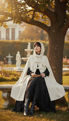 Medieval-Inspired Cape with Large Hood — Timeless Elegance |مانطو