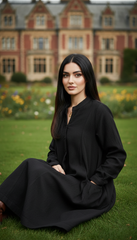 Maxi Linen Dress with Side Pockets | طوبى